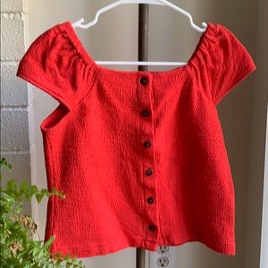 Madewell Texture and Thread Button-front Top